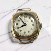 A 9ct gold Record watch face, case 22mm CONDITION REPORT: 3.9g when movement removed.
