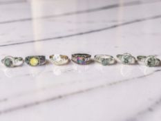 Seven various gem-set dress rings, one stamped 925,