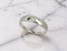 A 9ct white gold diamond solitaire ring, size W CONDITION REPORT: 3.