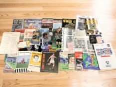 A collection of football programmes, ticket stubs, newspaper cuttings, other ephemera.