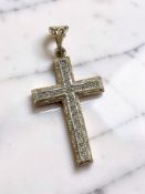 A 9ct yellow gold crucifix pendant, length 45 mm,