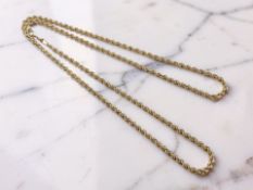 A 9ct yellow gold cope-twist necklace,