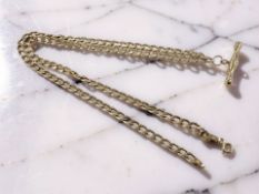 A 9ct yellow gold necklace with T-bar, length 46 cm CONDITION REPORT: 5.