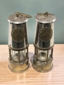 Two Eccles Type 6 miner's safety lamps