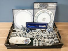 A quantity of KLM bols decanters, some retaining contents, other ceramic,