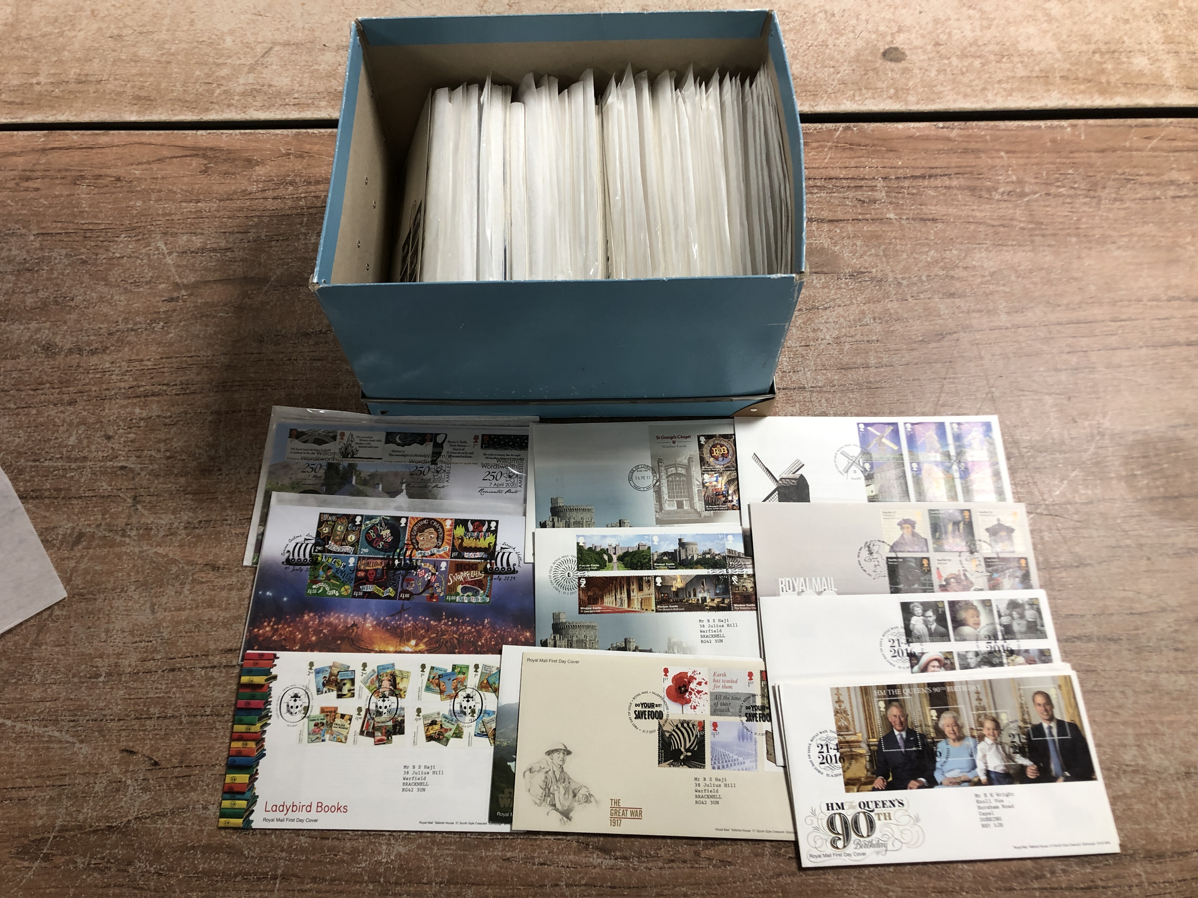 A box of first day covers from 1964 - 2000 in packets organised by year