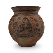 Indus Valley Terracotta Vessel with Painted Scene