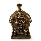 Sacred Brass Plaque with Shiva and Attendants