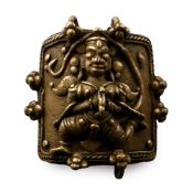 Sacred Copper-alloy Bracelet Plaque with Hindu God