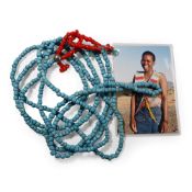 Zulu Man's Beaded Necklace and Photograph of an Unknown Zulu Woman, a Descendant of the Owner, Weari