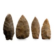 Large North American Stone Age Knapped Spear Point Group