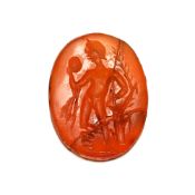 Large Roman Carnelian Gemstone with Hercules