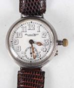 A First World War period International Watch Co silver circular Borgel cased officer's trench