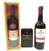 Taylor Fladgate 10 Year Old Tawny Port, Portugal in presentation case. Croft Finest Reserve Port '