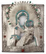 Silver Riza with semiprecious stones