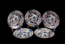 Five Imari plates