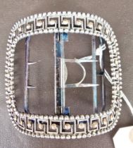 A fine HM Georgian silver shoe buckle bearing Lion and Kings Head mark and makers mark "T.I.",