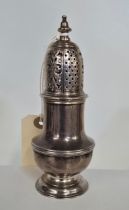 A George II silver sugar sifter by Samuel Wood, London, 1745. approx. weight 114gms, VGC.