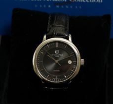 Christopher Ward C5 Malvern Automatic in steel. Reference C55KK, black dial with applied indices.