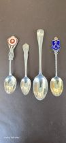 A silver teaspoon, the enamel finial bearing crossed rifles and L.I.O.T.C. scroll (Liverpool
