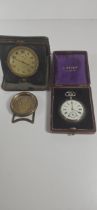 A Swiss lever pocket watch in silver-coloured metal case, enamel dial with second hand, back of case