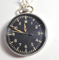 A rare WWII Luftwaffe Navigator's watch, apparently adapted from a chronograph, the back marked "RLM