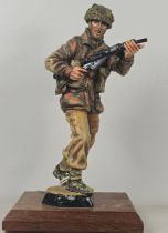 A good quality decorated metal figure of a WW2 airborne soldier armed with a Mk.II Sten carbine 5.5"