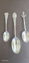 A silver spoon the finial bearing NRA figures and on the reverse "Lowestoft Civilian Rifle Club" and