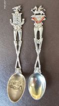 A silver teaspoon, the handle in the form of crossed rifles and badge of The Buffs, HM Birmingham