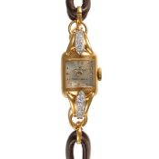 A LADY'S 18K SOLID GOLD & DIAMOND ROLEX PRECISION COCKTAIL WRIST WATCH CIRCA 1950, REF. 4551