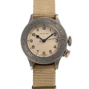 A RARE GENTLEMAN'S SIZE STAINLESS STEEL BRITISH MILITARY RAF LONGINES WEEMS AIR MINISTRY PILOTS