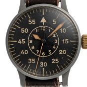 A GERMAN MILITARY LUFTWAFFE B.UHR LACO NAVIGATORS AVIATORS WATCH CIRCA 1940, REF. FL23883 WITH