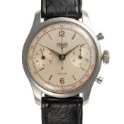 A RARE GENTLEMAN'S SIZE STAINLESS STEEL HEUER 