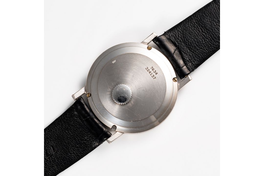 A RARE GENTLEMAN'S SIZE 18K SOLID WHITE GOLD PIAGET WRIST WATCH CIRCA 1970s, REF. 7634 ORIGINAL ROSE - Image 7 of 7