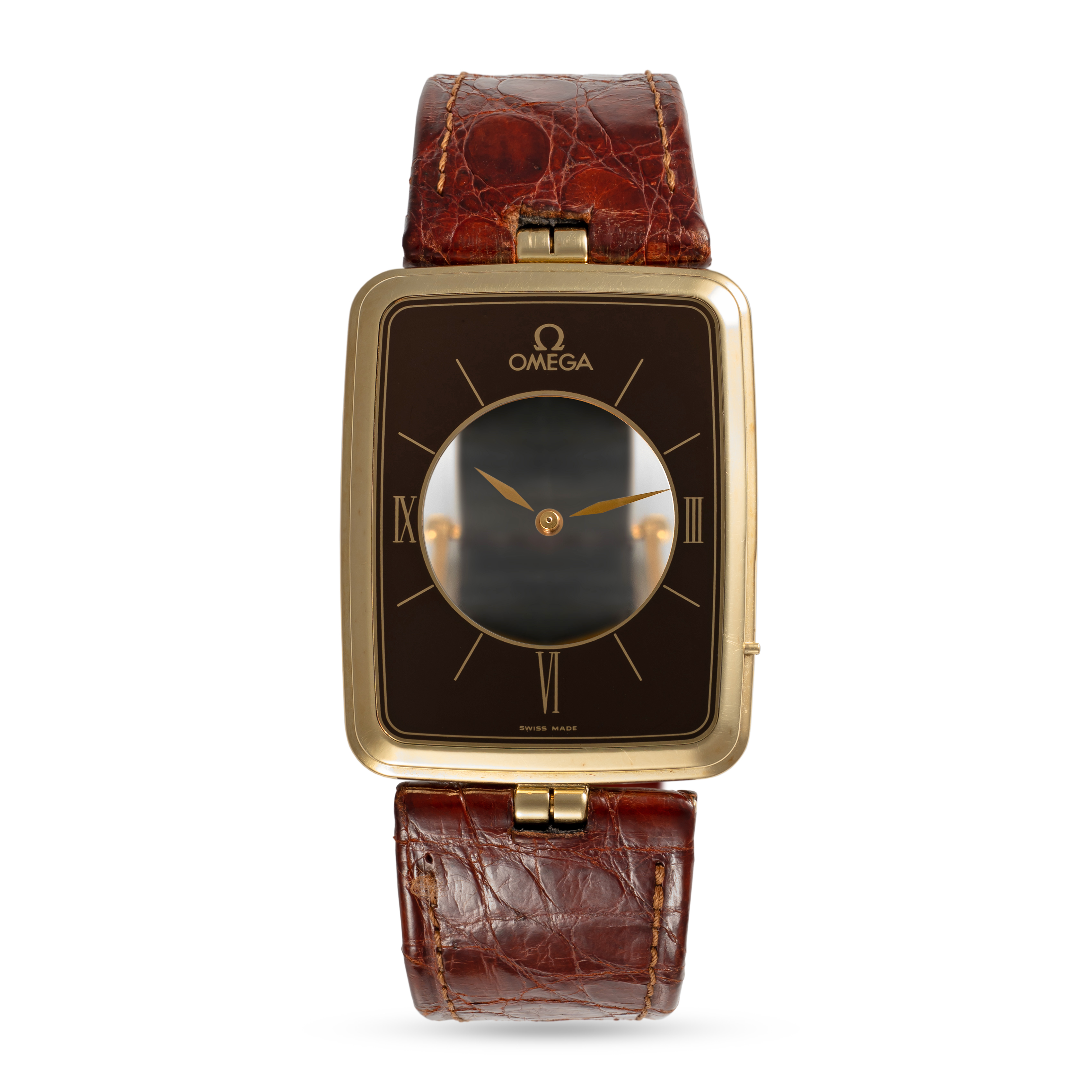 A FINE GENTLEMAN'S SIZE 18K SOLID GOLD OMEGA LA MAGIQUE MYSTERY DIAL WRIST WATCH CIRCA 1982, REF. BA - Image 3 of 9