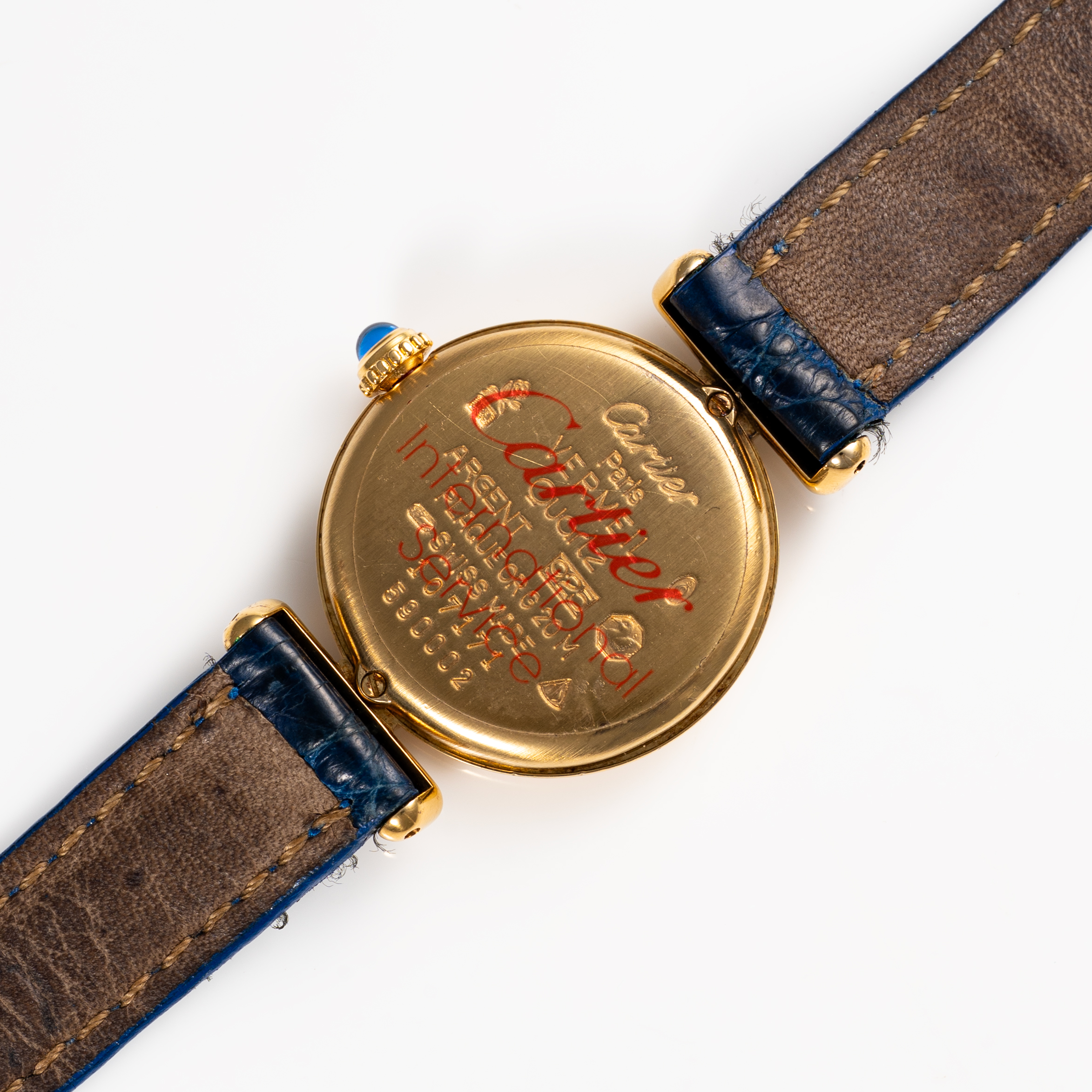 A LADIES SOLID SILVER GILT MUST DE CARTIER COLISEE WRIST WATCH CIRCA 1990s, REF. 590002  ACCOMPANIED - Image 7 of 8