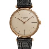 A GENTLEMAN'S SIZE 18K SOLID ROSE GOLD PATEK PHILIPPE CALATRAVA WRIST WATCH CIRCA 1960s, REF. 2592