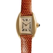 A LADY'S FINE & RARE 18K SOLID GOLD CARTIER LONDON WRIST WATCH CIRCA 1963, CASE WITH LONDON