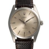 A GENTLEMAN'S LARGE SIZE STAINLESS STEEL ROLEX OYSTER PRECISION WRIST WATCH CIRCA 1965, REF. 6424