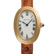 AN 18K SOLID YELLOW GOLD CARTIER BAIGNOIRE WRIST WATCH CIRCA 1980, REF. 78094 WITH ORIGINAL PARIS