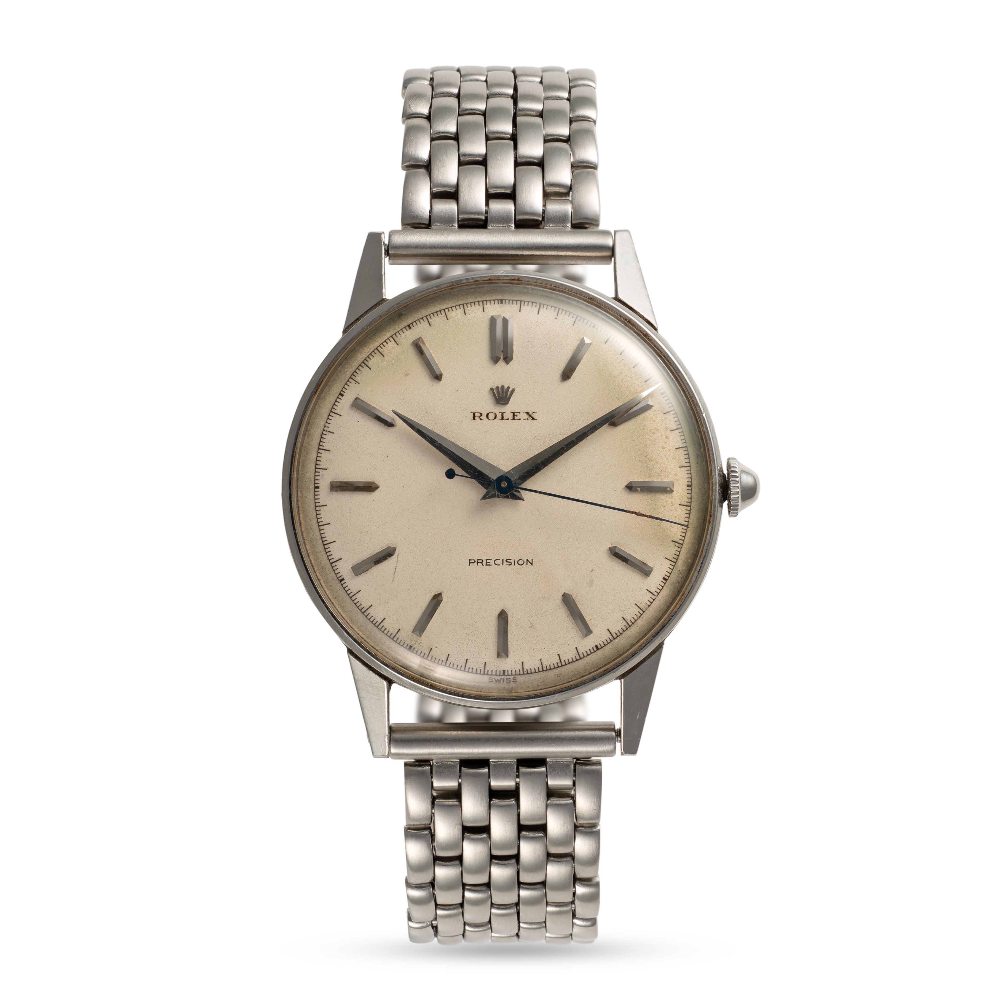 A RARE GENTLEMAN'S LARGE SIZE STAINLESS STEEL ROLEX PRECISION WRIST WATCH CIRCA 1950s, REF. 4363 - Image 2 of 9
