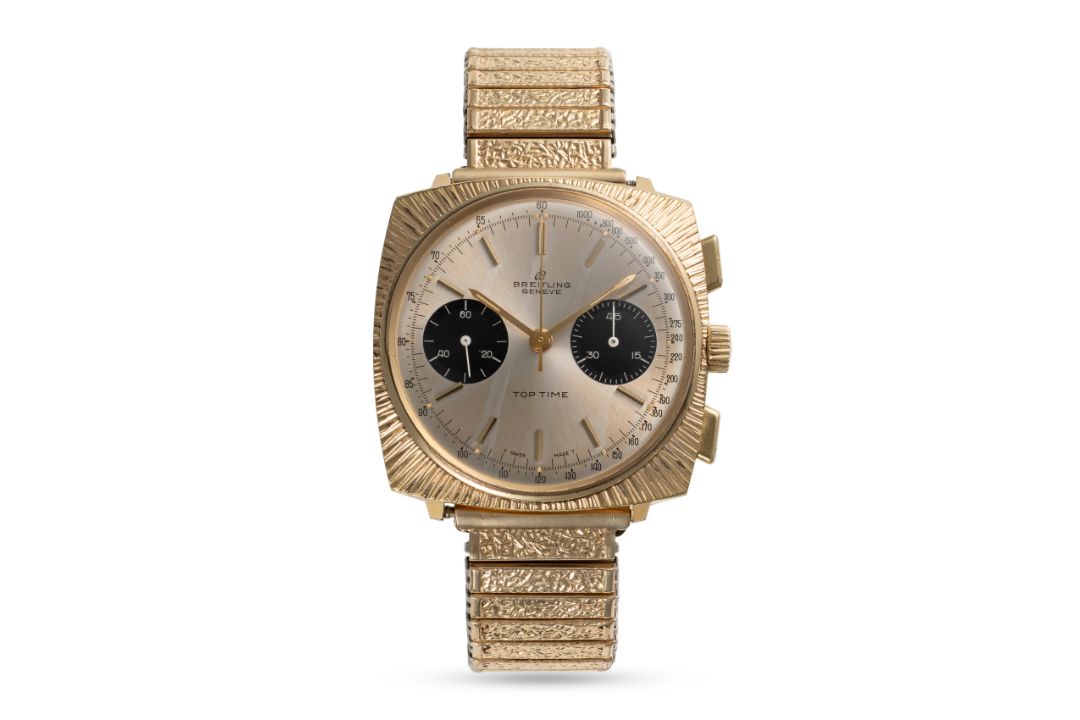 A GENTLEMAN'S SIZE GOLD PLATED BREITLING TOP TIME CHRONOGRAPH WRIST WATCH CIRCA 1960s, REF. 2009 - Image 2 of 8