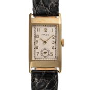A GENTLEMAN'S SIZE 9CT SOLID GOLD ROLEX RECTANGULAR WRIST WATCH CIRCA 1930s, REF. 2356 Movement: