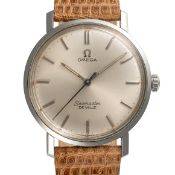 A GENTLEMAN'S SIZE STAINLESS STEEL OMEGA SEAMASTER DE VILLE WRIST WATCH CIRCA 1960s, WITH SILVER