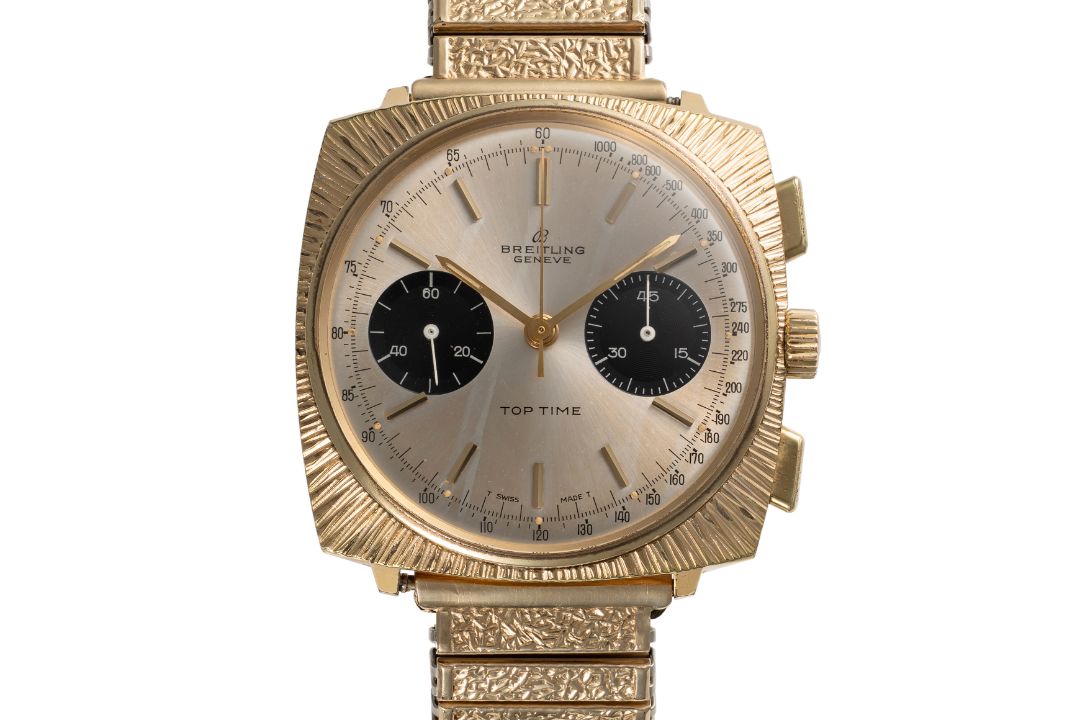 A GENTLEMAN'S SIZE GOLD PLATED BREITLING TOP TIME CHRONOGRAPH WRIST WATCH CIRCA 1960s, REF. 2009 - Image 1 of 8