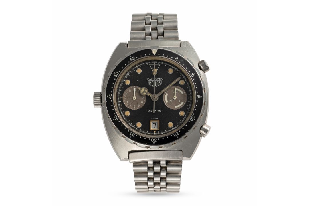 A GENTLEMAN'S STAINLESS STEEL HEUER AUTAVIA DIVER 100 CHRONOGRAPH BRACELET WATCH CIRCA 1983, REF. - Image 2 of 9