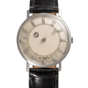 A GENTLEMAN'S SIZE 14K SOLID WHITE GOLD LECOULTRE VACHERON CONSTANTIN GALAXY MYSTERY WRIST WATCH
