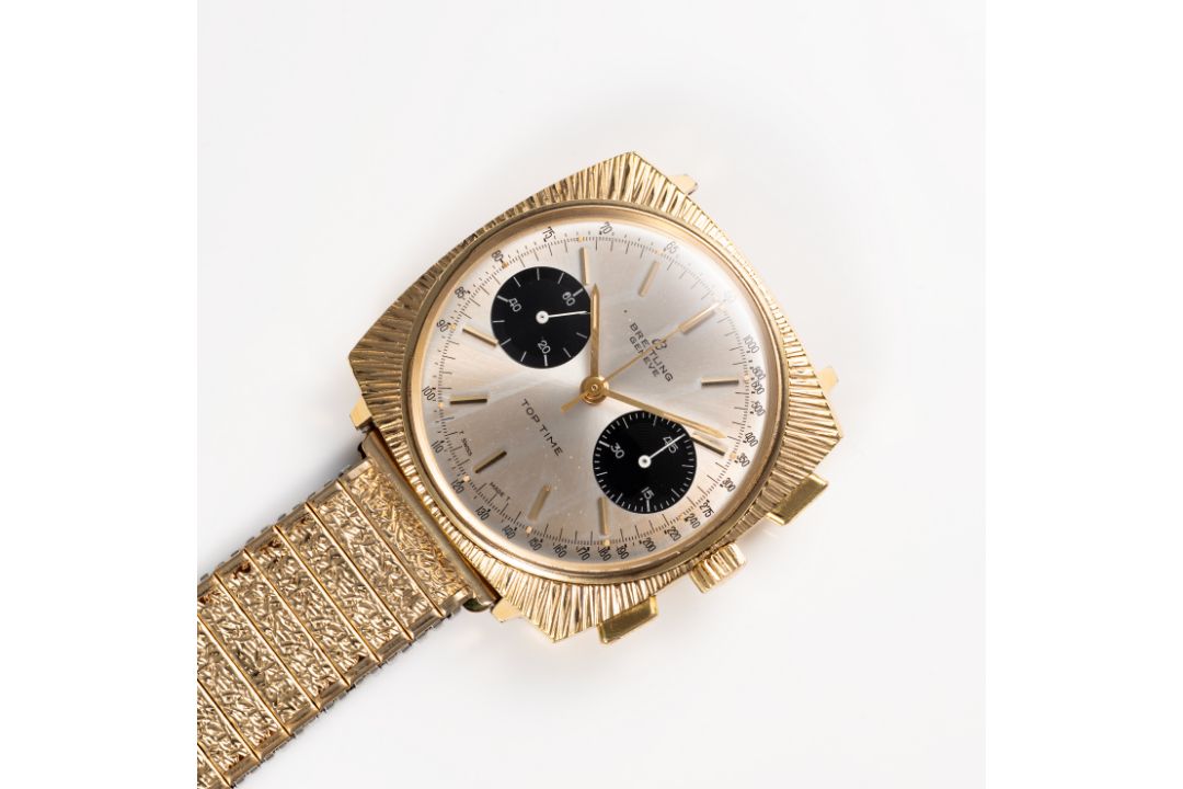 A GENTLEMAN'S SIZE GOLD PLATED BREITLING TOP TIME CHRONOGRAPH WRIST WATCH CIRCA 1960s, REF. 2009 - Image 4 of 8
