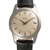 A RARE GENTLEMAN'S SIZE STAINLESS STEEL PIAGET AUTOMATIC CALENDAR WRIST WATCH CIRCA 1960, REF. 11715