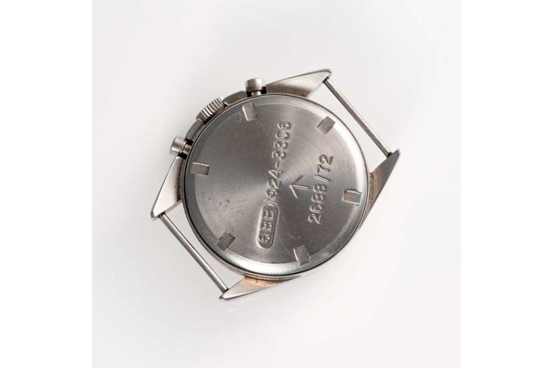 A GENTLEMAN'S STAINLESS STEEL BRITISH MILITARY CWC ROYAL NAVY PILOTS CHRONOGRAPH WRIST WATCH DATED - Image 7 of 8